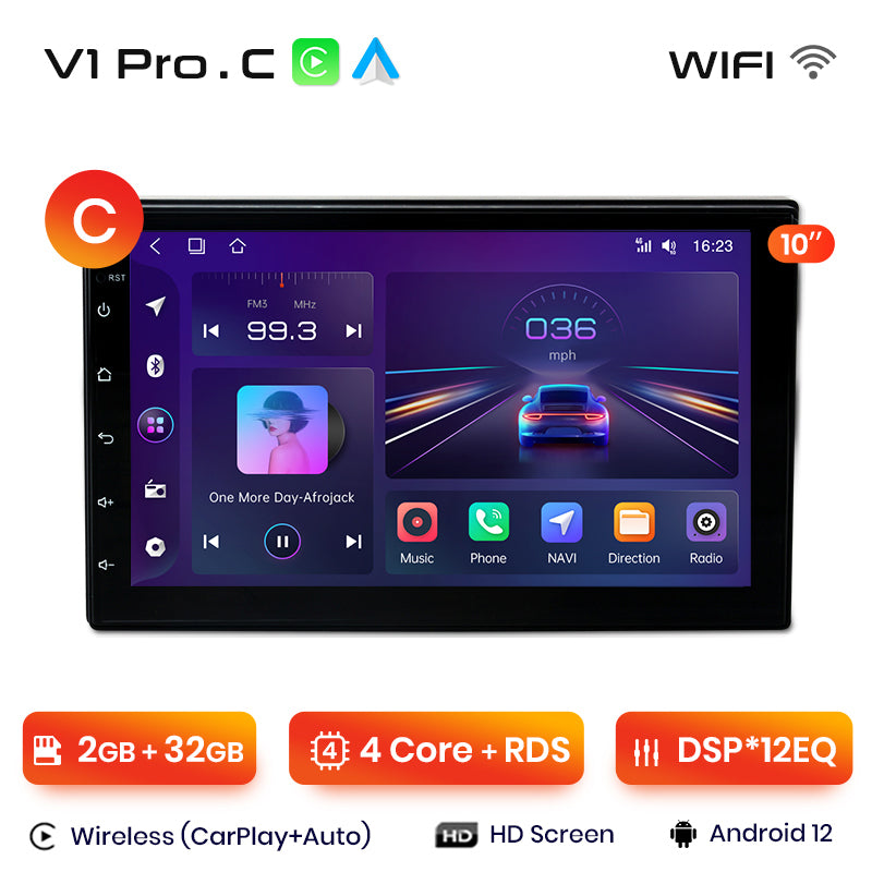 Junsun 7" 9" 10.1" Uniwersalne Radio CarPlay Android Auto dla VW Volkswagen Fiat Renault Nissan Hyundai 4G Car Multimedia autoradio