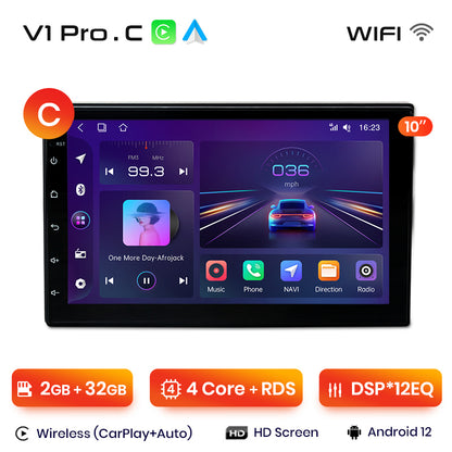 Junsun 7" 9" 10.1" Uniwersalne Radio CarPlay Android Auto dla VW Volkswagen Fiat Renault Nissan Hyundai 4G Car Multimedia autoradio