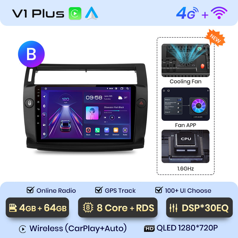 Junsun AI Voice 2 din Android Auto Radio dla Citroen C4 C-Triomphe C-Quatre 2004 - 2009 Carplay 4G Car Multimedia GPS 2din autoradio