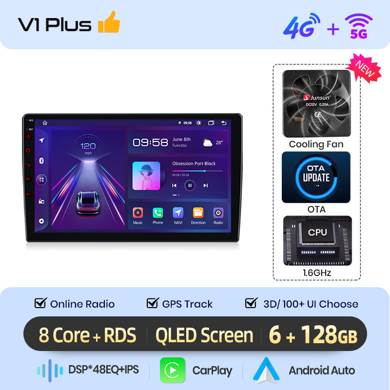 Junsun AI voice 4G LTE wireless CarPlay Android Auto Radio For Opel Astra K 2015 - 2019  Car Intelligent Systems Multimedia player Stereo RDS BT 2 din autoradio GPS Navi screen