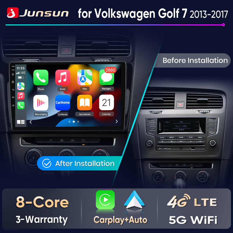 Junsun Wireless CarPlay Car Radio For VW Golf 7 mk7 2013-2017 Android Multimedia - Junsun Official Store