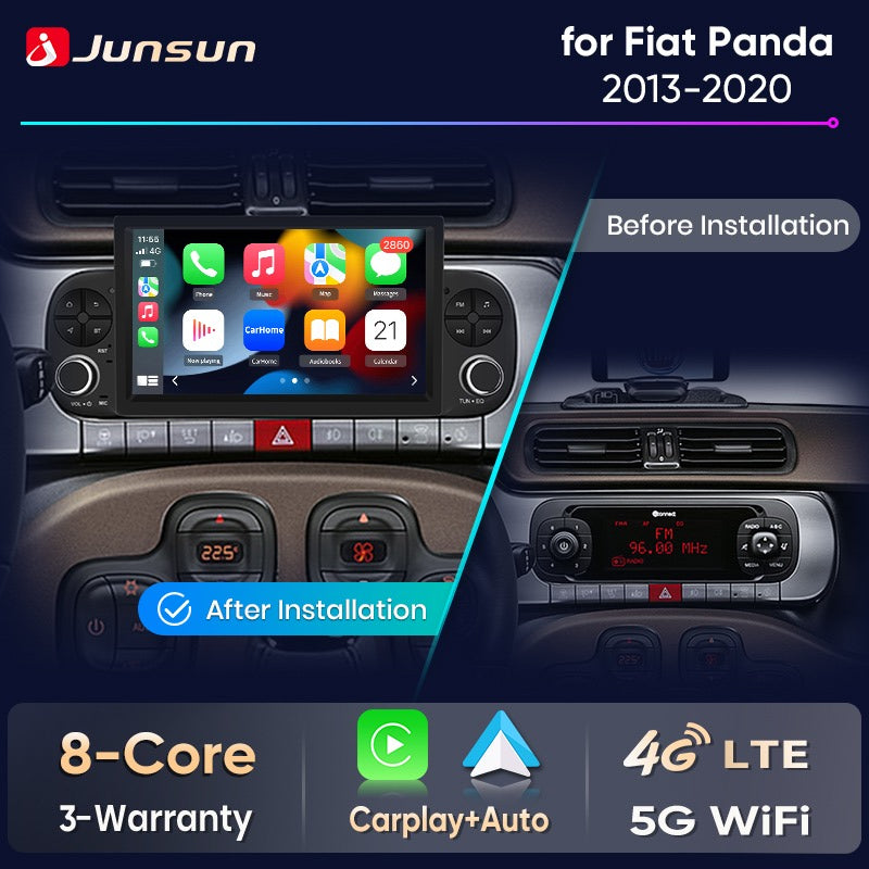 Junsun Wireless CarPlay Car Radio for Fiat Panda 2013 2014 2015-2020 Android Multimedia - Junsun Official Store