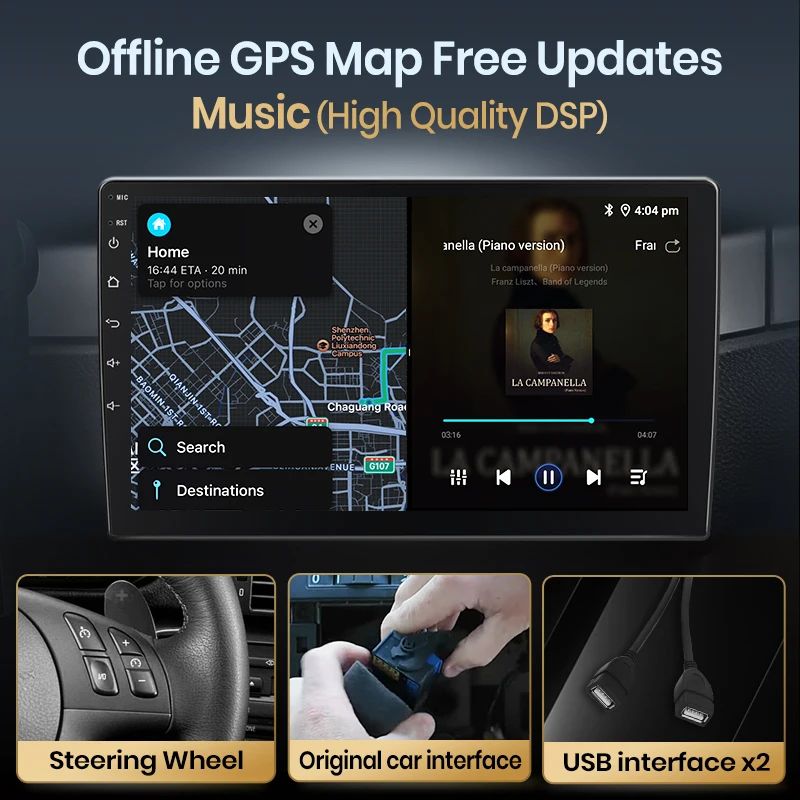 Junsun AI voice 4G LTE wireless CarPlay Android Auto Radio For Audi A3 8P 2003 2004 2005 2006 2007 - 2011 S3 RS3 Sportback Car Intelligent Systems Multimedia player Stereo RDS BT 2 din autoradio GPS Navi screen