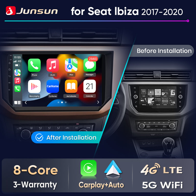 Junsun Wireless CarPlay Car Radio For Seat Ibiza 2017-2020 Android Multimedia - Junsun Official Store