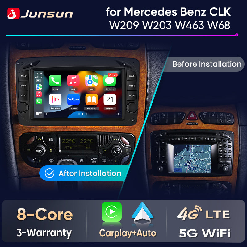 Junsun Wireless CarPlay Car Radio For Mercedes Benz Vito CLK W209 W210 W639 W203 1998-2006 Android Multimedia - Junsun Official Store