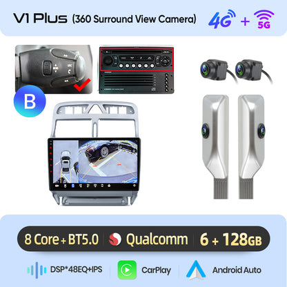 Junsun AI voice 4G LTE wireless CarPlay Android Auto Radio For Peugeot 307 307CC 307SW 2002 - 2013 Car Intelligent Systems Multimedia player Stereo RDS BT 2 din autoradio GPS Navi screen