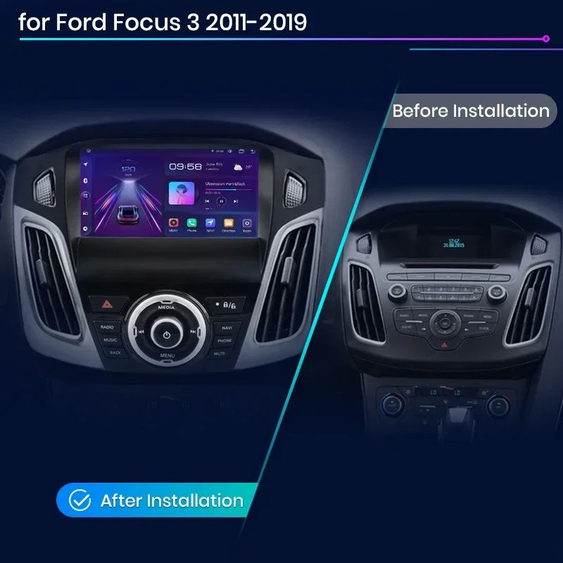 Junsun AI voice 4G LTE wireless CarPlay Android Auto Radio For Ford Focus 3 mk3 2011 2012 2013 2014 2015 2016 2017 2018 2019 Car Intelligent Systems Multimedia player Stereo RDS BT 2 din autoradio GPS Navi screen