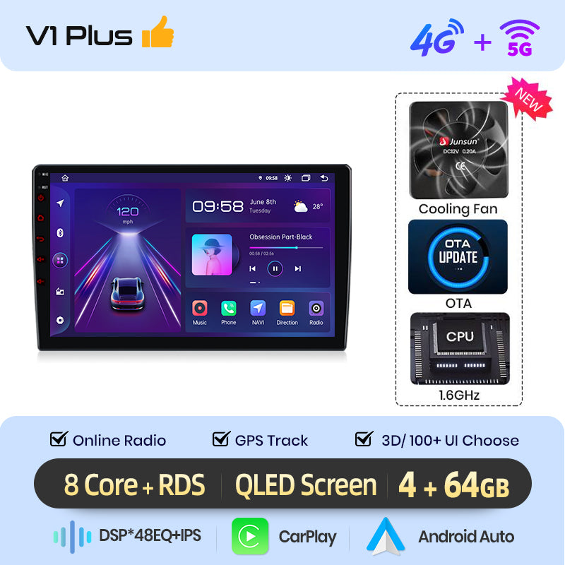Junsun AI voice 4G LTE wireless CarPlay Android Auto Radio For Volkswagen Crafter 2017 2018-2021 Car Intelligent Systems Multimedia player Stereo RDS BT 2 din autoradio GPS Navi screen