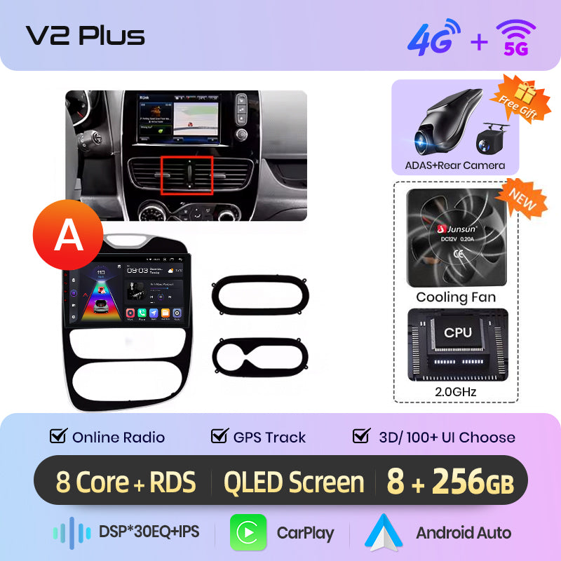 Junsun AI Stimme 2 din Android Auto Radio Für Renault Clio 4 ZOE 2012-2019 Carplay 4G Auto Multimedia GPS 2din autoradio