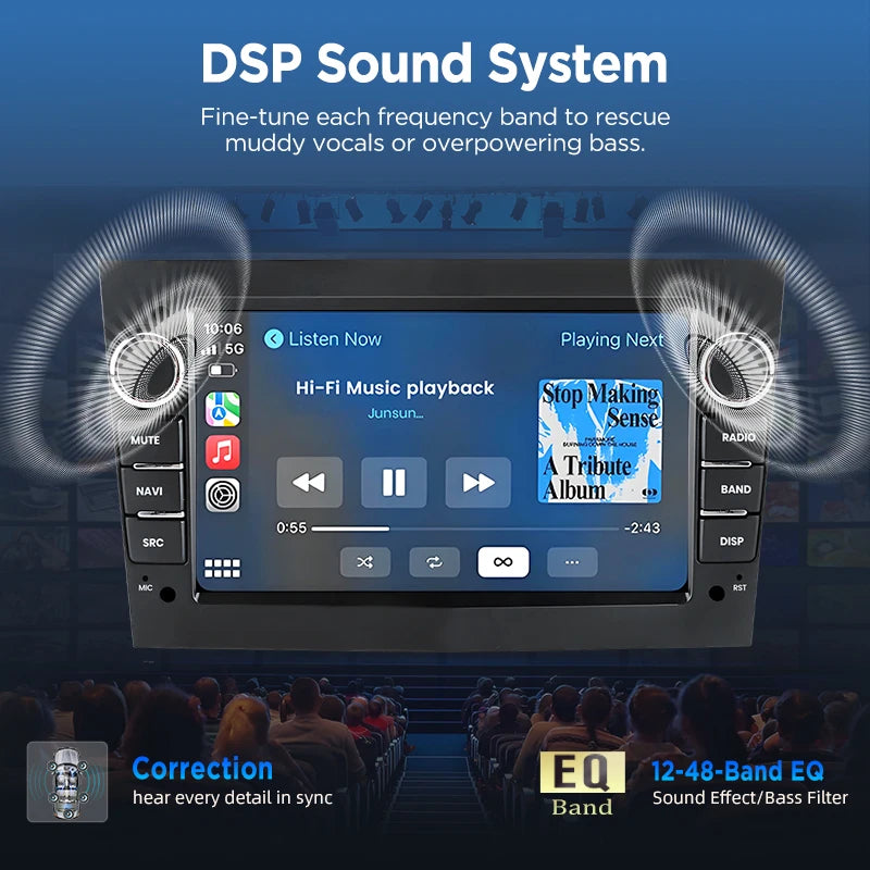 Junsun Wireless CarPlay Car Radio For Opel Astra Vectra Vauxhall Antara Zafira Corsa Vivaro Meriva Android Multimedia