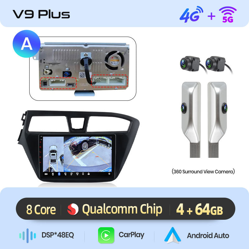 Junsun AI 4G LTE Wireless CarPlay Android Auto Car Radio For Hyundai I20 2014-2019 GPS Navi RDS FM