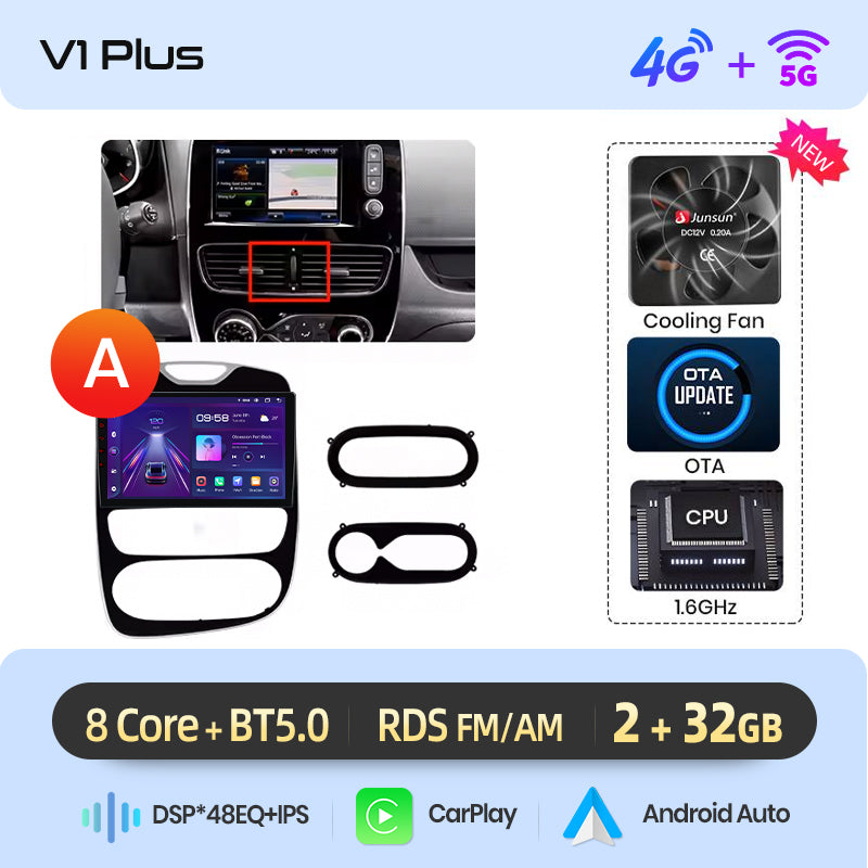Junsun AI Stimme 2 din Android Auto Radio Für Renault Clio 4 ZOE 2012-2019 Carplay 4G Auto Multimedia GPS 2din autoradio