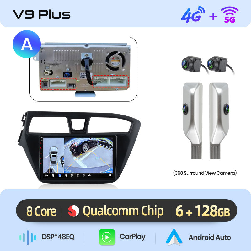 Junsun AI 4G LTE Wireless CarPlay Android Auto Car Radio For Hyundai I20 2014-2019 GPS Navi RDS FM