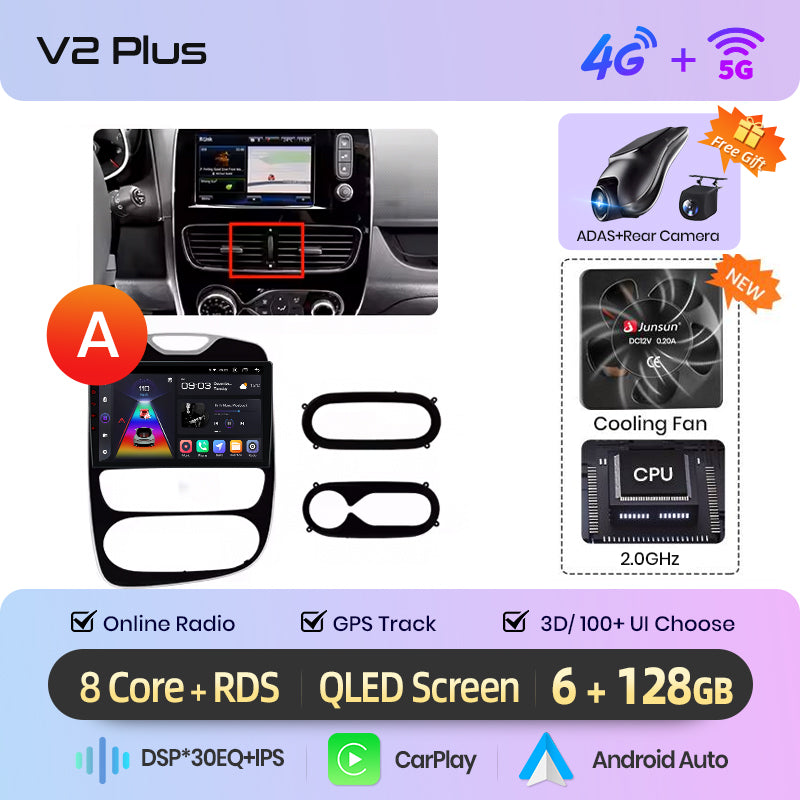 Junsun AI Stimme 2 din Android Auto Radio Für Renault Clio 4 ZOE 2012-2019 Carplay 4G Auto Multimedia GPS 2din autoradio