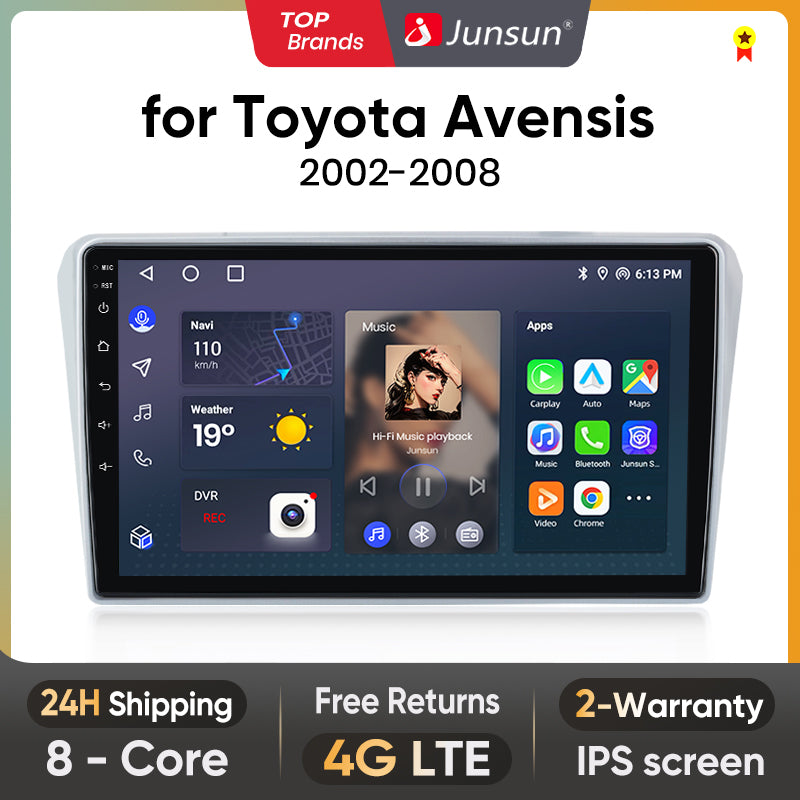 Junsun AI Voice 2 din Android Auto Radio For Toyota Avensis T25 2002 - 2008 Carplay 4G Car Multimedia GPS 2din autoradio