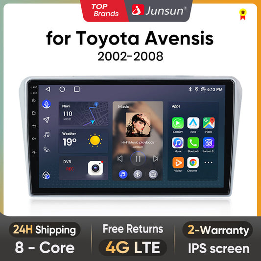 Junsun AI Voice 2 din Android Auto Radio For Toyota Avensis T25 2002 - 2008 Carplay 4G Car Multimedia GPS 2din autoradio
