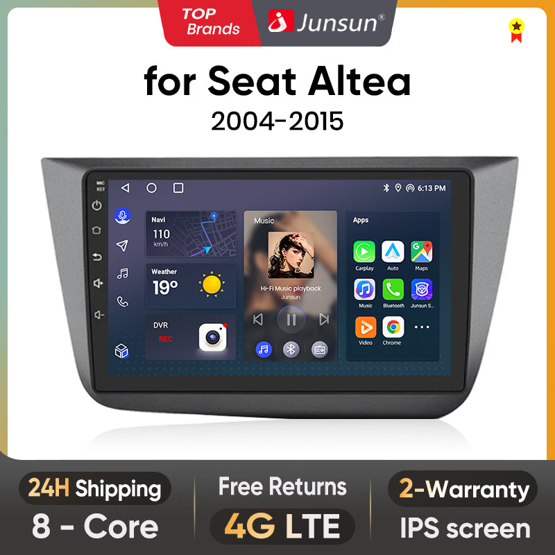 Junsun V1 AI Voice Wireless CarPlay Android Auto Radio For Seat Altea 2004-2015 Toledo 3 4G Car Multimedia GPS 2din autoradio