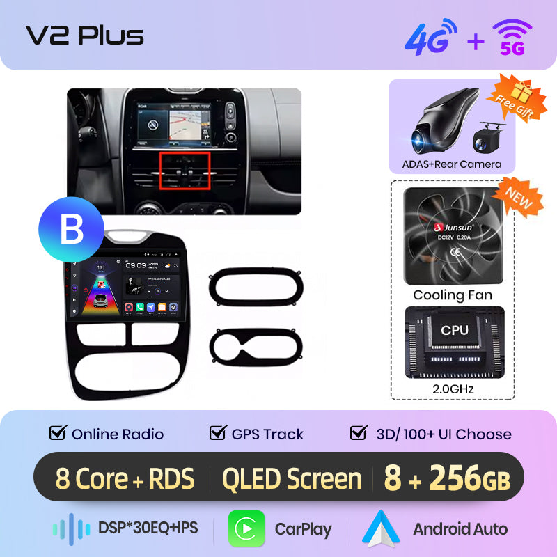 Junsun AI Stimme 2 din Android Auto Radio Für Renault Clio 4 ZOE 2012-2019 Carplay 4G Auto Multimedia GPS 2din autoradio