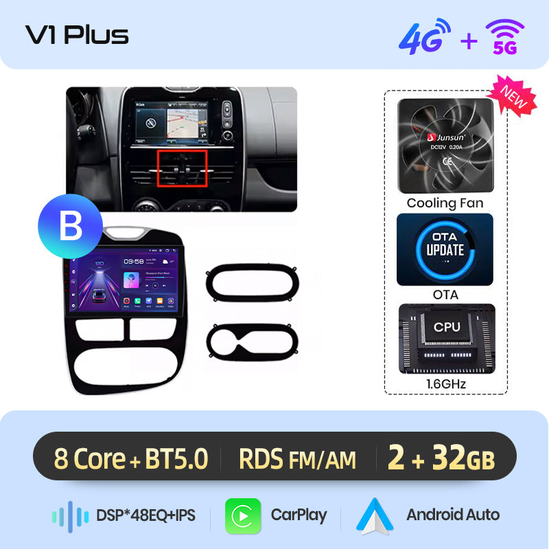 Junsun AI Stimme 2 din Android Auto Radio Für Renault Clio 4 ZOE 2012-2019 Carplay 4G Auto Multimedia GPS 2din autoradio