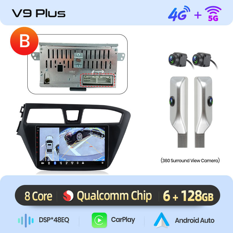 Junsun AI 4G LTE Wireless CarPlay Android Auto Car Radio For Hyundai I20 2014-2019 GPS Navi RDS FM