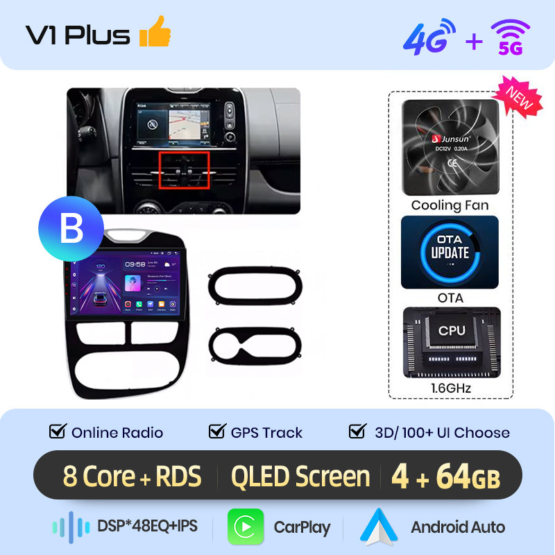 Junsun AI Stimme 2 din Android Auto Radio Für Renault Clio 4 ZOE 2012-2019 Carplay 4G Auto Multimedia GPS 2din autoradio