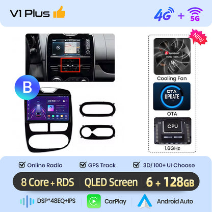 Junsun AI Stimme 2 din Android Auto Radio Für Renault Clio 4 ZOE 2012-2019 Carplay 4G Auto Multimedia GPS 2din autoradio