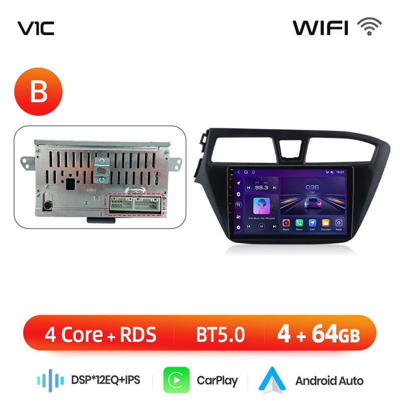 Junsun AI 4G LTE Wireless CarPlay Android Auto Car Radio For Hyundai I20 2014-2019 GPS Navi RDS FM