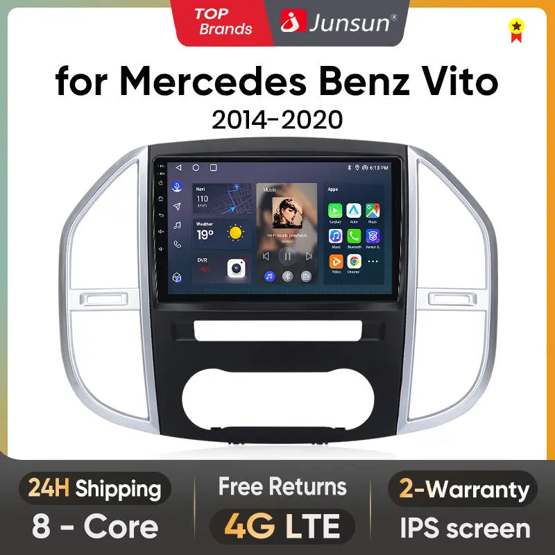 Junsun AI Voice 2 din Android Auto Radio For Mercedes Benz Vito