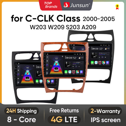 Junsun AI Voice 2 din Android Auto Radio For Mercedes Benz C Class CLK Class W203 W209 S203 A209 2000-2005 Carplay 4G Car Multimedia GPS 2din autoradio