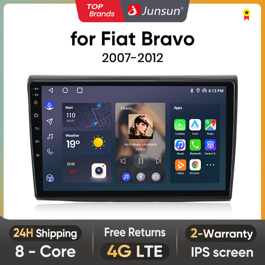 Junsun AI Voice 2 din Android Auto Radio For Fiat Bravo 2007 2008 2009 2010-2012 Carplay 4G Car Multimedia GPS 2din autoradio