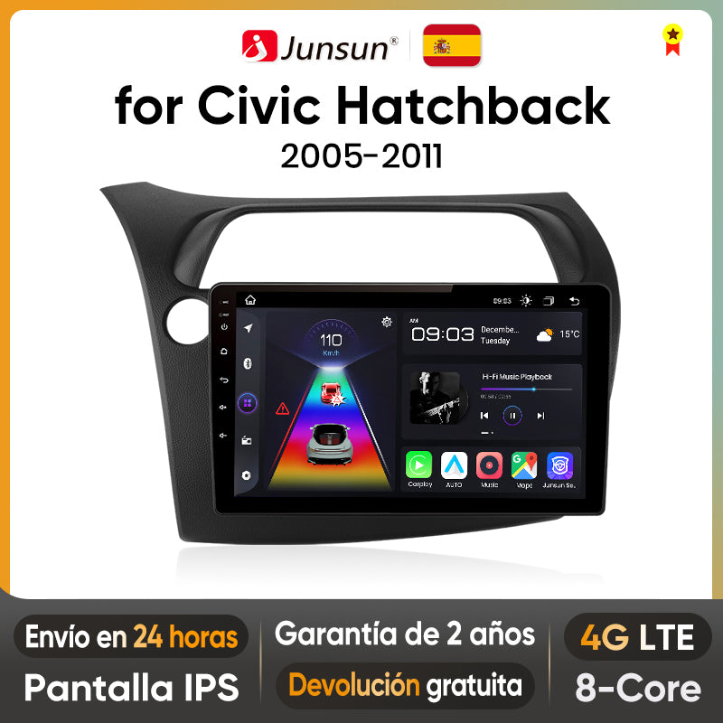 Junsun AI Voice 2 din Android Auto Radio For For Honda Civic Hatchback 2005 2006-2011Carplay 4G Car Multimedia GPS 2din autoradio