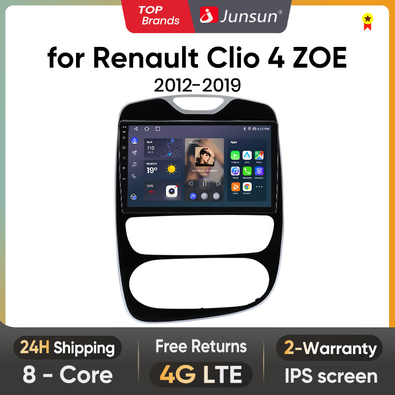 Junsun AI Stimme 2 din Android Auto Radio Für Renault Clio 4 ZOE 2012-2019 Carplay 4G Auto Multimedia GPS 2din autoradio