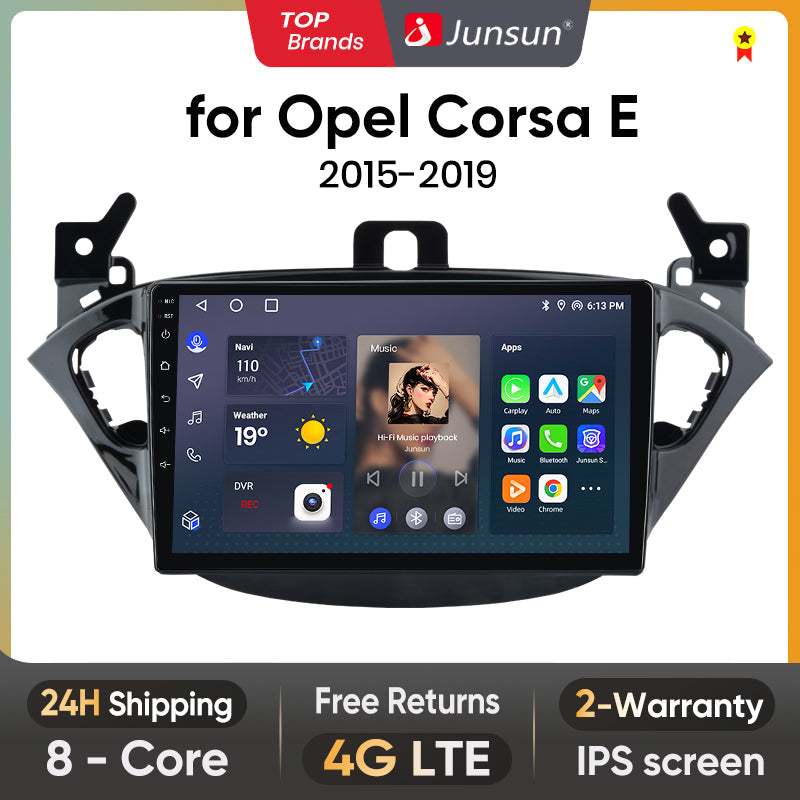 Junsun AI Voice 2 din Android Auto Radio For Opel Corsa E 2015- 2019 Carplay 4G Car Multimedia GPS 2din autoradio