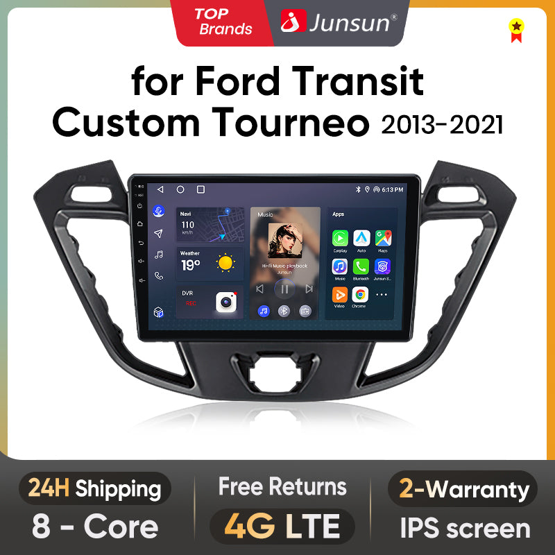 Junsun AI Voice 2 din Android Auto Radio For Ford Transit Custom Tourneo 2013-2021 Carplay 4G Car Multimedia GPS 2din autoradio