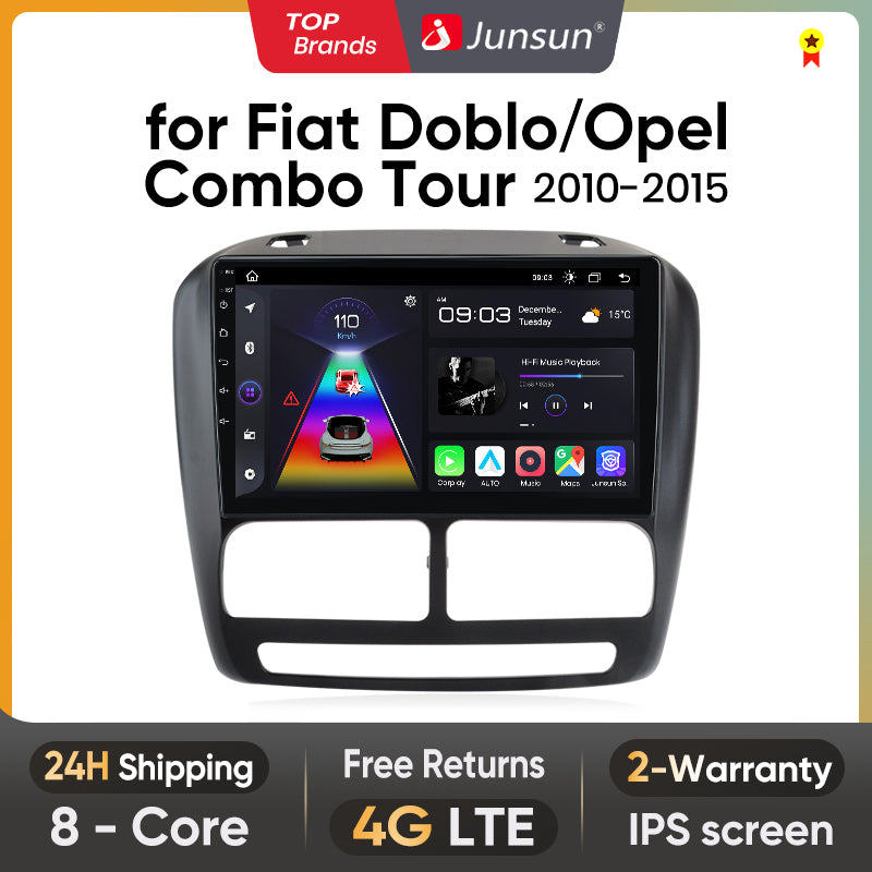Junsun AI Voice 2 din Android Auto Radio For Fiat Doblo 2 2010-2014 Opel Combo 3 2011-2018 Carplay 4G Car Multimedia GPS 2din autoradio