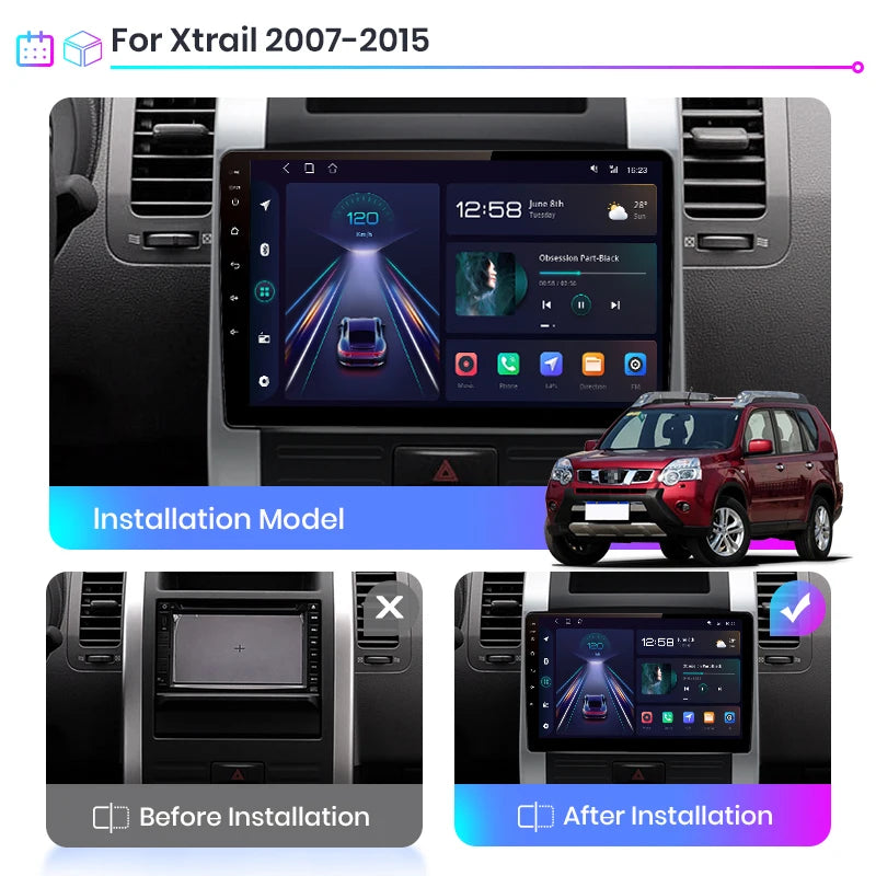 Junsun V1pro AI Stimme 2 din Android Auto Radio Für Nissan x trail t31 2008-2012 Carplay 4G Auto Multimedia GPS 2din autoradio 