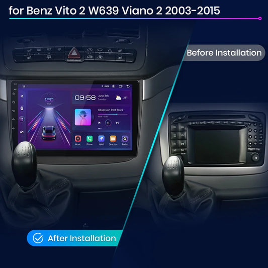 Junsun Android Autoradio für Mercedes-Benz Vito 2 W639 Viano 2 2003–2015 Carplay 4G Auto Multimedia GPS 2Din Autoradio 