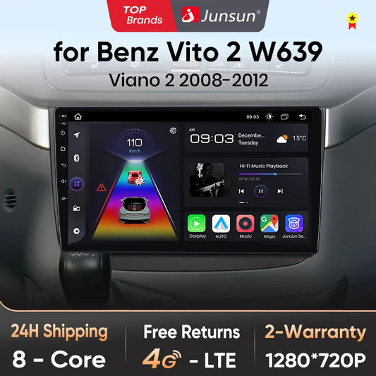 Junsun Android Autoradio für Mercedes-Benz Vito 2 W639 Viano 2 2003–2015 Carplay 4G Auto Multimedia GPS 2Din Autoradio 