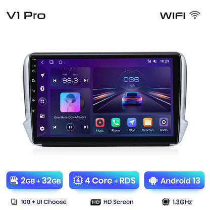 Junsun Car Radio For Peugeot 2008 208 2012 - 2018 wireless CarPlay Android Auto car intelligent systems No 2 din 2din DVD