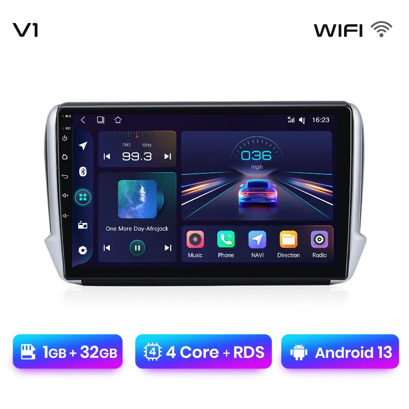 Junsun Car Radio For Peugeot 2008 208 2012 - 2018 wireless CarPlay Android Auto car intelligent systems No 2 din 2din DVD