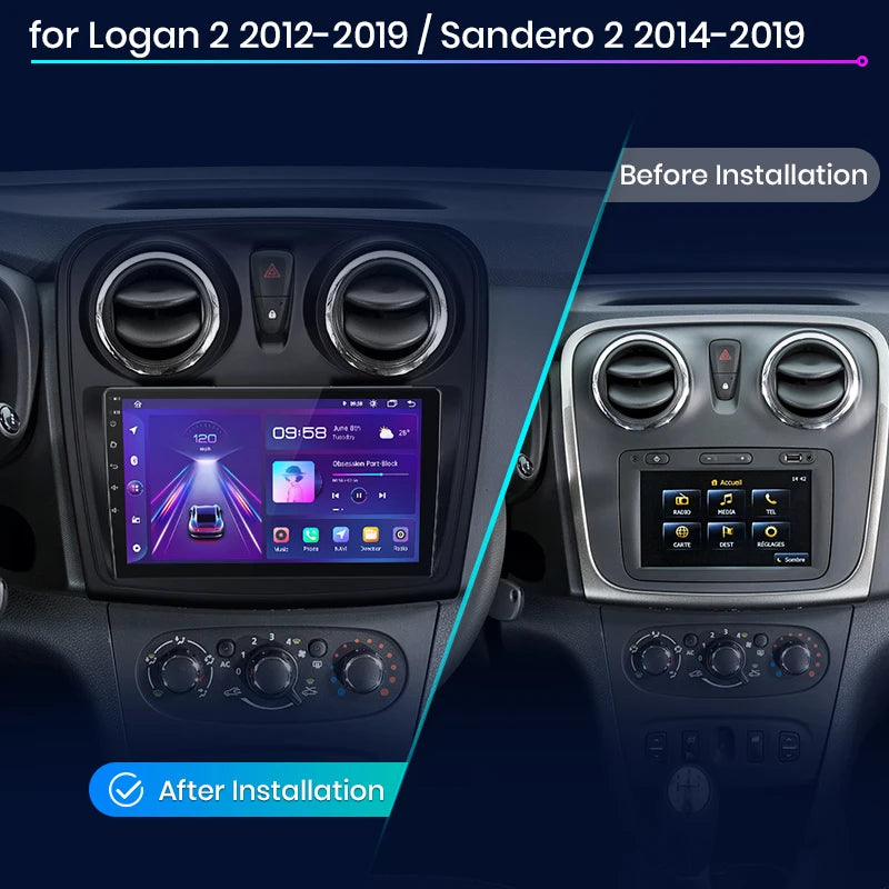 Junsun V1 AI Voice Android Auto Radio For Renault Logan 2 Sandero 2014-2019 Wireless CarPlay Car Multimedia GPS 2din autoradio