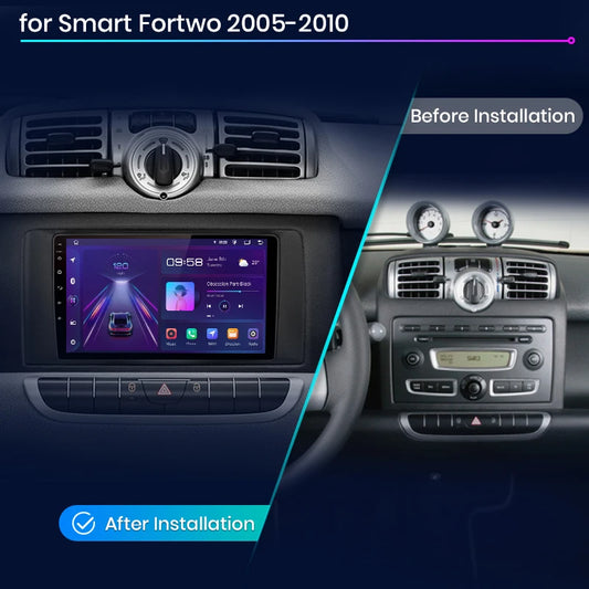 Junsun V1 AI Voice Wireless CarPlay Android Auto Radio For Smart Fortwo 451 2005 - 2010 4G Car Multimedia GPS 2din autoradio