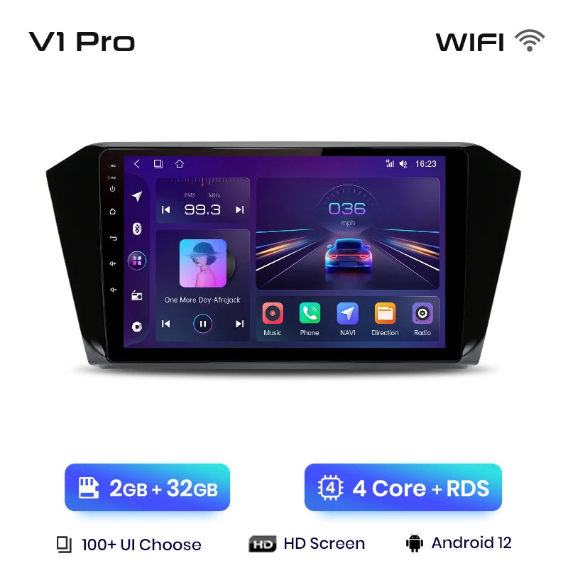 Junsun V1 AI Voice Wireless CarPlay Android Auto Radio For VW Volkswagen Passat B8 2015-2020 4G Car Multimedia GPS 2din autoradi
