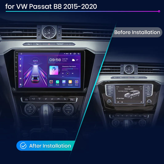Junsun V1 AI Voice Wireless CarPlay Android Auto Radio For VW Volkswagen Passat B8 2015-2020 4G Car Multimedia GPS 2din autoradi