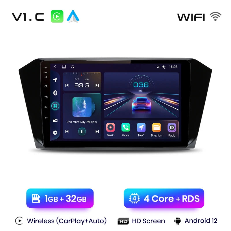Junsun V1 AI Voice Wireless CarPlay Android Auto Radio For VW Volkswagen Passat B8 2015-2020 4G Car Multimedia GPS 2din autoradi