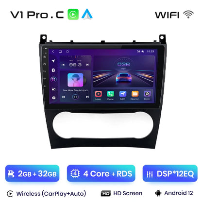 Junsun V1 AI Voice Wireless CarPlay Android Autoradio für Benz C-Klasse W203 2005-2009 Auto Multimedia GPS 2din Autoradio 