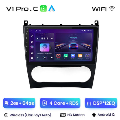 Junsun V1 AI Voice Wireless CarPlay Android Autoradio für Benz C-Klasse W203 2005-2009 Auto Multimedia GPS 2din Autoradio 