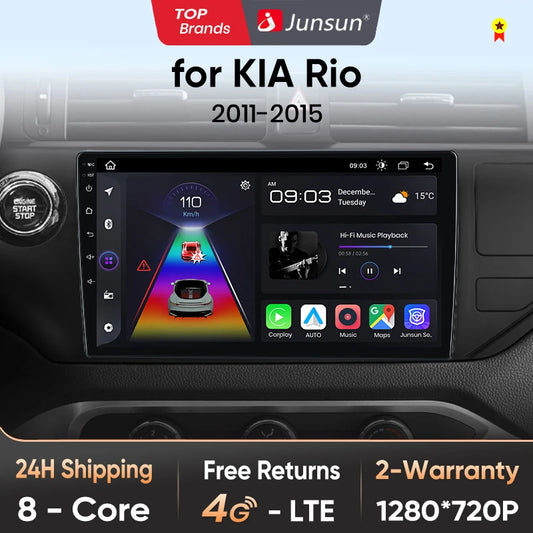 Junsun V1plus AI Stimme 2 din Android Auto Radio Für KIA RIO 2011-2015 Carplay Auto Multimedia GPS 2din autoradio 