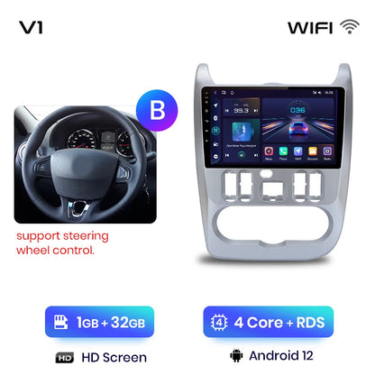 Junsun V1pro 2 din Android Auto Radio for Renault Logan 1 Sandero 2009-2013 Dacia Duster Carplay 4G Car Multimedia GPS autoradio
