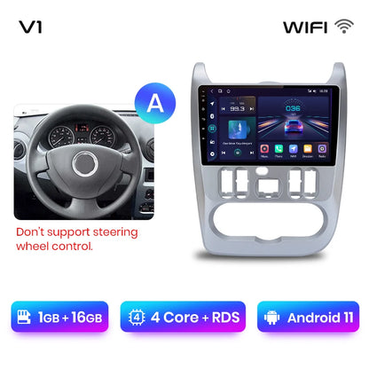 Junsun V1pro 2 din Android Auto Radio for Renault Logan 1 Sandero 2009-2013 Dacia Duster Carplay 4G Car Multimedia GPS autoradio